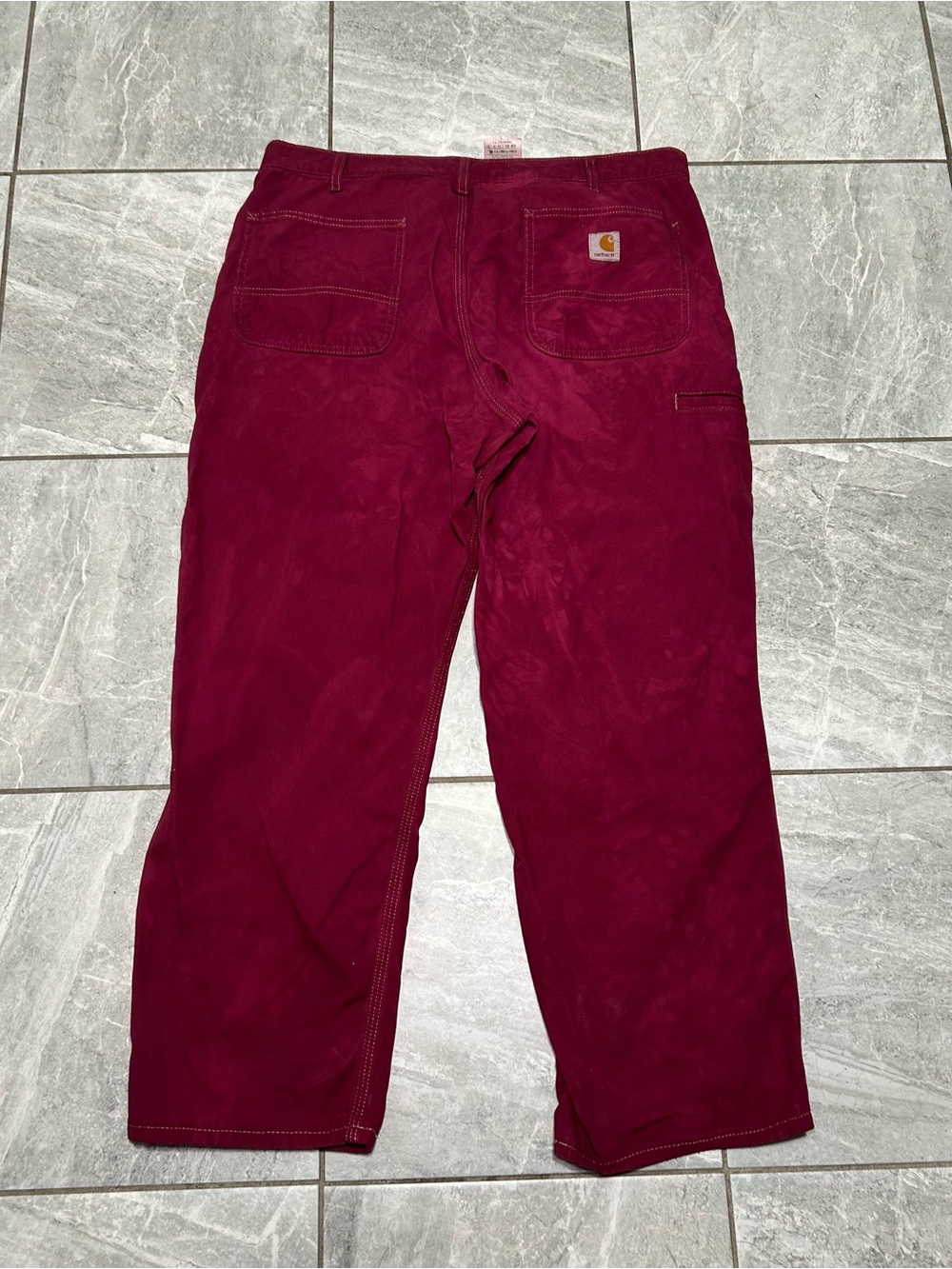 Carhartt Custom Tie Dye Work Pants Men’s 36x30 Wine Duck Canvas